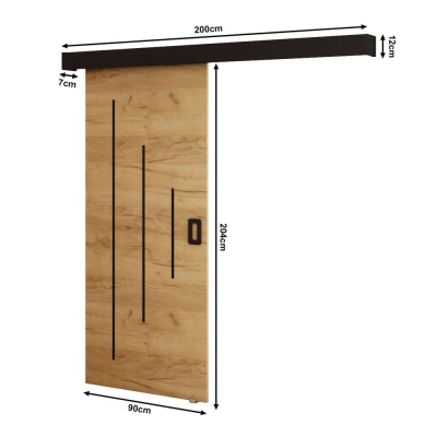 Posuvné dveře BORISA 6 - 90 cm, dub craft