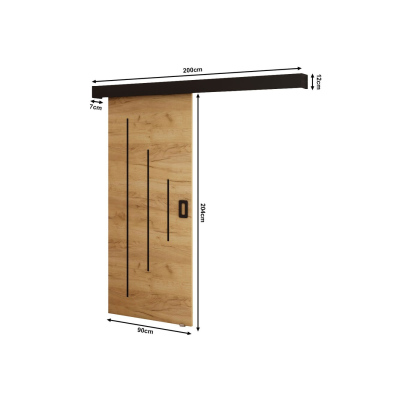 Posuvné dveře BORISA 6 - 90 cm, dub craft