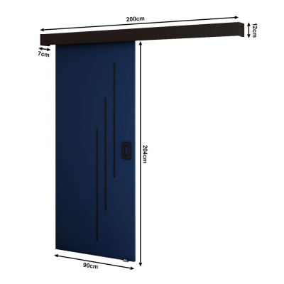 Posuvné dveře BORISA 5 - 90 cm, modré