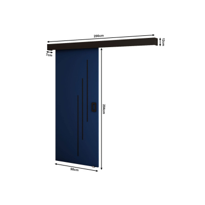 Posuvné dveře BORISA 5 - 90 cm, modré