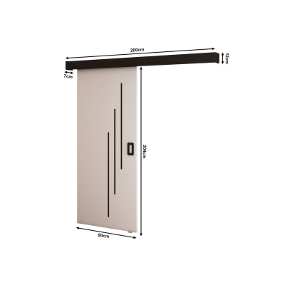 Posuvné dveře BORISA 5 - 90 cm, bílé