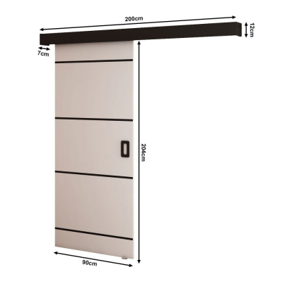Posuvné dveře BORISA 3 - 90 cm, bílé