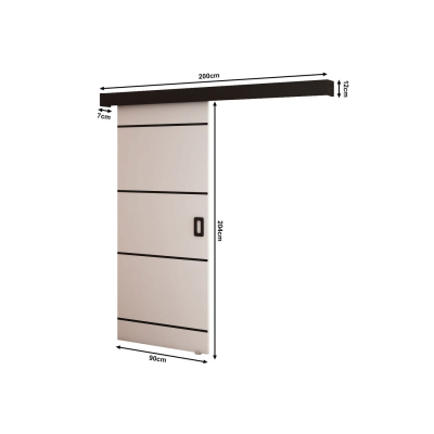 Posuvné dveře BORISA 3 - 90 cm, bílé