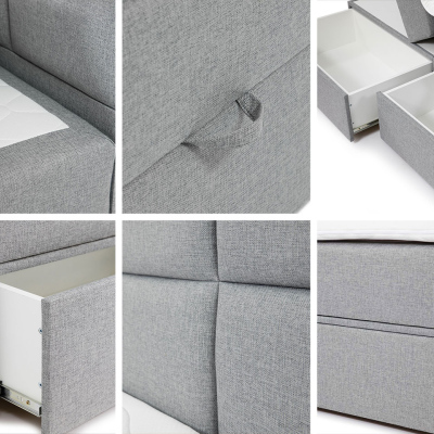 Manželská boxspringová postel 180x200 LUGAU - bílá ekokůže