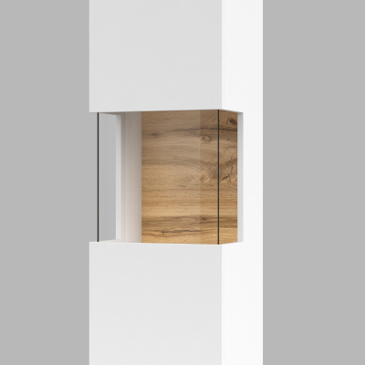 Vysoká prosklená vitrína BONA - bílá / wotan