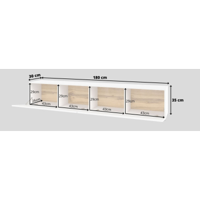 Televizní stolek BONA - bílý / wotan