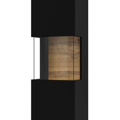 Vysoká prosklená vitrína BONA - černá / wotan
