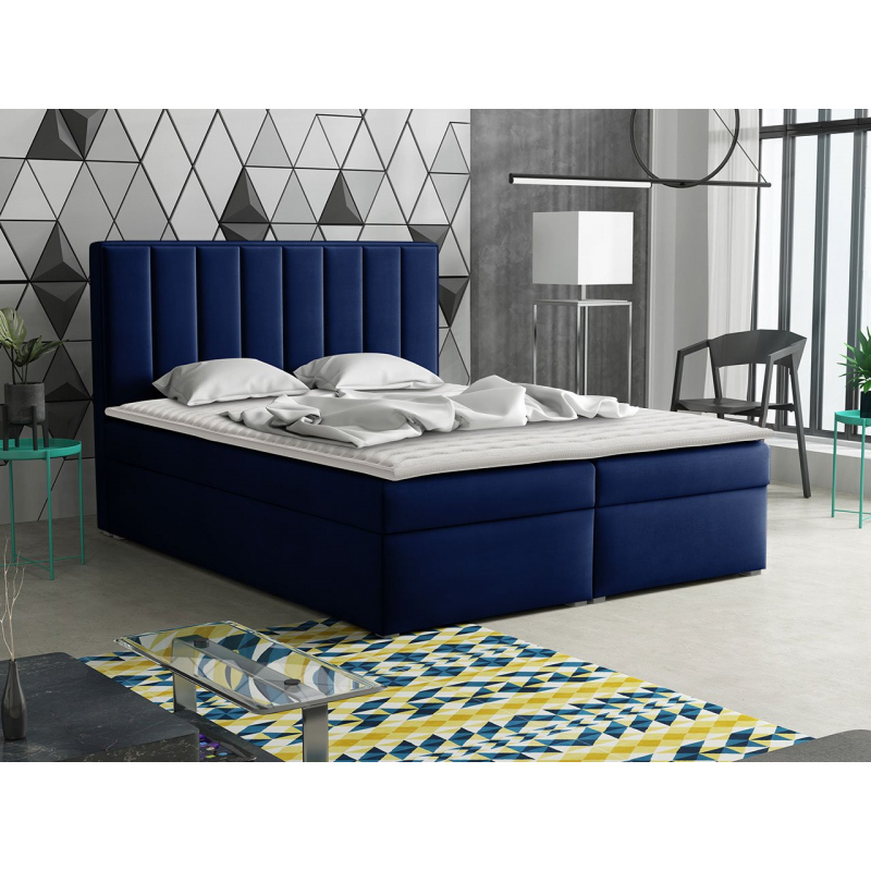 Kontinentální manželská postel 160x200 TARNEWITZ 1 - modrá + topper ZDARMA