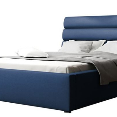 Manželská postel s úložným prostorem a roštem 200x200 BORZOW - světlá šedá