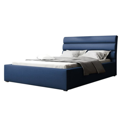Manželská postel s úložným prostorem a roštem 200x200 BORZOW - modrá