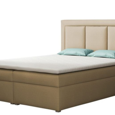 Manželská kontinentální postel 160x200 GOSTORF 1 - béžová  + topper ZDARMA