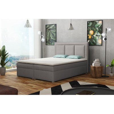 Manželská kontinentální postel 180x200 GOSTORF 1 - šedá 2 + topper ZDARMA
