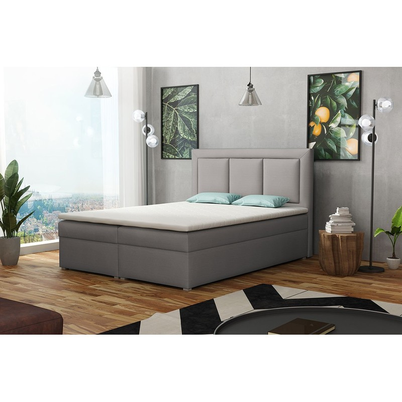 Manželská kontinentální postel 180x200 GOSTORF 1 - šedá 2 + topper ZDARMA