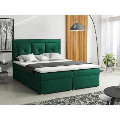 Manželská kontinentální postel 140x200 GOSTORF 2 - zelená + topper ZDARMA