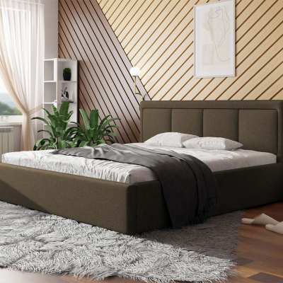 Manželská postel s úložným prostorem a roštem 180x200 GOSTORF 3 - hnědá