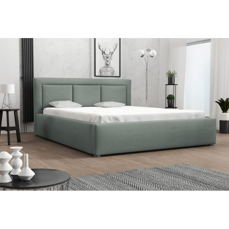 Manželská postel s úložným prostorem a roštem 140x200 GOSTORF 3 - světlá modrá