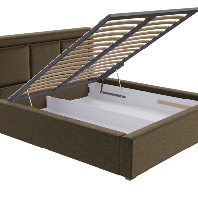 Jednolůžková postel s úložným prostorem a roštem 120x200 GOSTORF 3 - tmavá šedá
