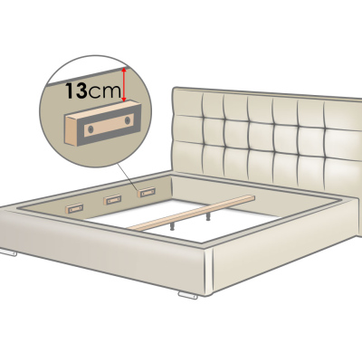 Jednolůžková postel s úložným prostorem a roštem 120x200 GOSTORF 3 - světlá šedá