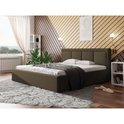 Manželská postel s roštem 200x200 GOSTORF 3 - hnědá