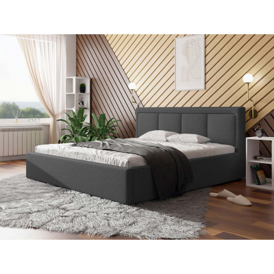 Manželská postel s roštem 180x200 GOSTORF 3 - tmavá šedá