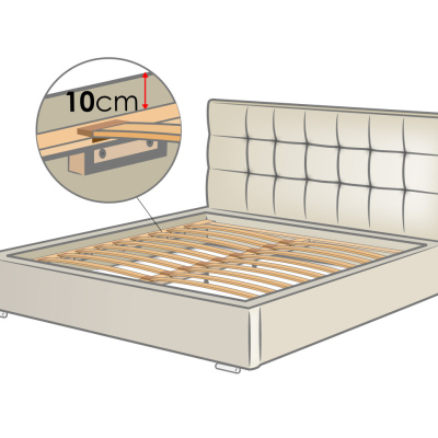 Manželská postel s roštem 140x200 GOSTORF 3 - světlá modrá