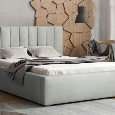 Manželská postel s úložným prostorem a roštem 200x200 TARNEWITZ 2 - světlá šedá
