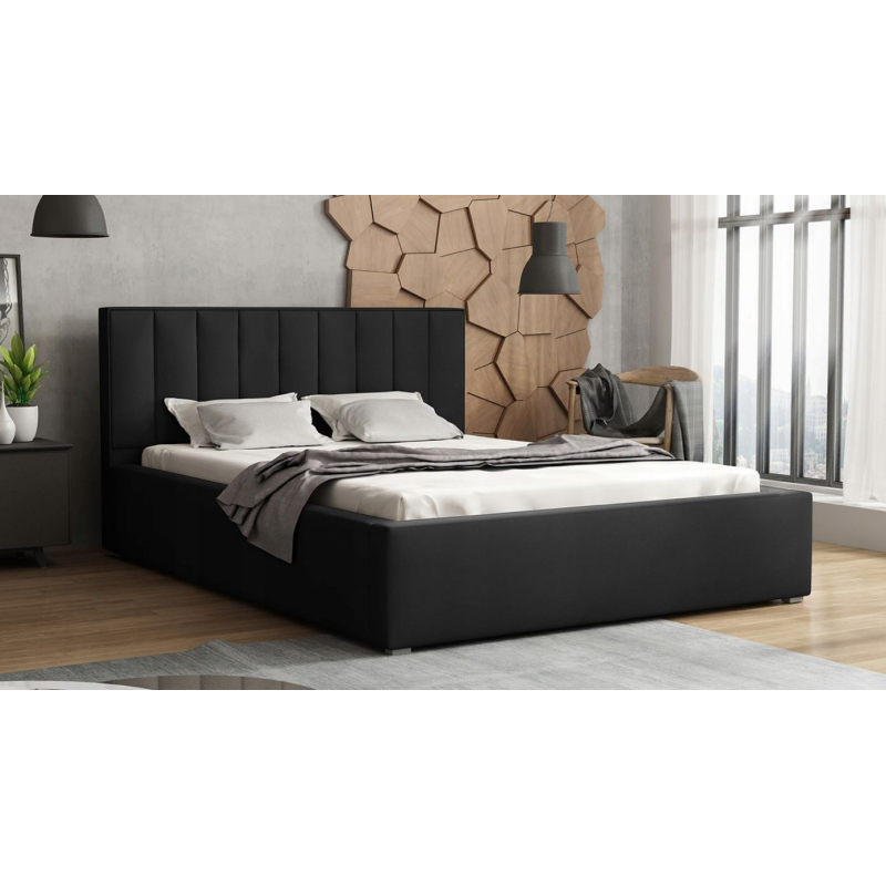 Manželská postel s úložným prostorem a roštem 180x200 TARNEWITZ 2 - černá