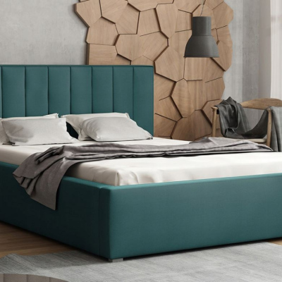 Manželská postel s úložným prostorem a roštem 180x200 TARNEWITZ 2 - modrá