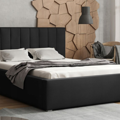 Manželská postel s úložným prostorem a roštem 160x200 TARNEWITZ 2 - černá