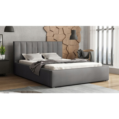Jednolůžková postel s úložným prostorem a roštem 120x200 TARNEWITZ 2 - šedá 2