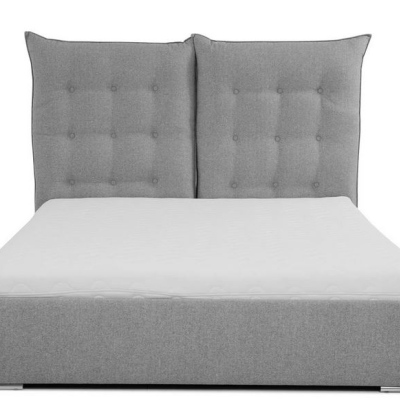 Čalouněná postel s vysokým čelem a úložným prostorem 140x200 DASSOW - tmavá šedá