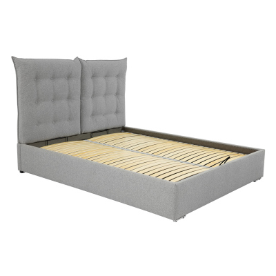 Čalouněná postel se sklápěcím čelem s roštem 160x200 DASSOW - tmavá šedá