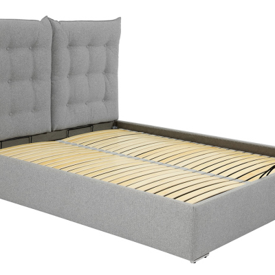 Čalouněná postel se sklápěcím čelem s roštem 160x200 DASSOW - béžová