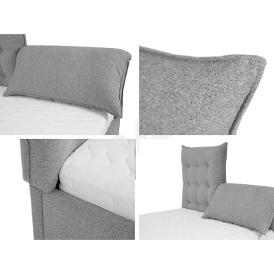 Čalouněná postel s vysokým sklápěcím čelem 180x200 DASSOW - tmavá šedá