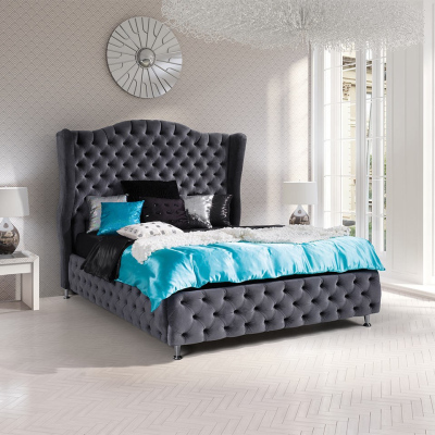 Čalouněná manželská postel 180x200 PLON - šedá