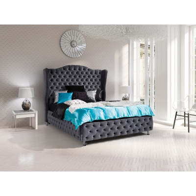 Čalouněná manželská postel 180x200 PLON - šedá