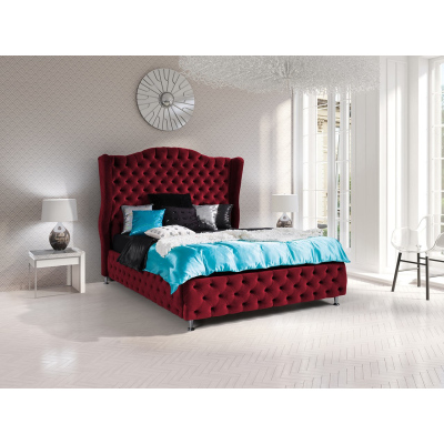 Čalouněná manželská postel 180x200 PLON - červená