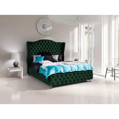 Čalouněná manželská postel 160x200 PLON - zelená