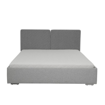 Čalouněná manželská postel s úložným prostorem 140x200 WILSTER - šedá / zelená
