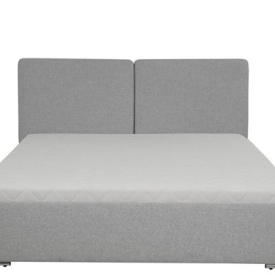 Čalouněná manželská postel s úložným prostorem 140x200 WILSTER - šedá / modrá