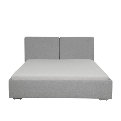 Čalouněná manželská postel s úložným prostorem 140x200 WILSTER - šedá