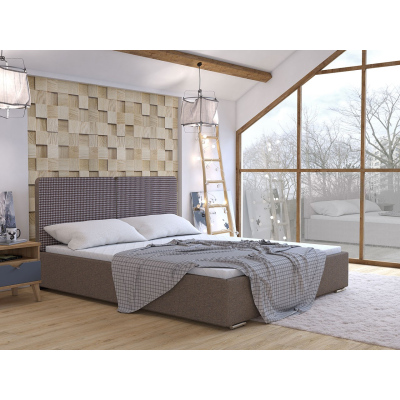 Čalouněná manželská postel s roštem 160x200 WILSTER - hnědá