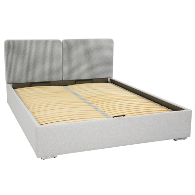 Čalouněná manželská postel s roštem 160x200 WILSTER - šedá / zelená