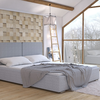 Čalouněná manželská postel 160x200 WILSTER - šedá