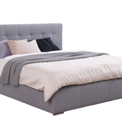 Manželská postel s úložným prostorem a roštem 180x200 MELDORF - černá ekokůže