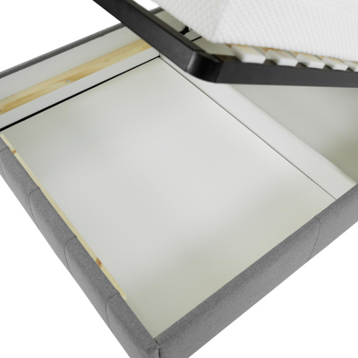 Manželská postel s úložným prostorem a roštem 180x200 MELDORF - světlá šedá