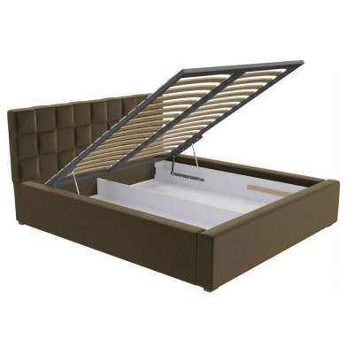 Jednolůžková postel s úložným prostorem a roštem 120x200 WARNOW 2 - tmavá šedá