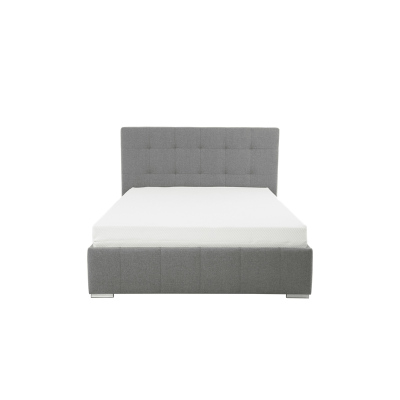 Manželská postel s roštem 140x200 MELDORF - bílá ekokůže