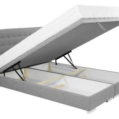 Čalouněná manželská postel s úložným prostorem 160x200 MARNE 1 - šedá