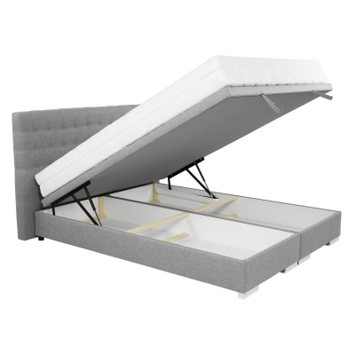 Čalouněná manželská postel s úložným prostorem 160x200 MARNE 1 - šedá